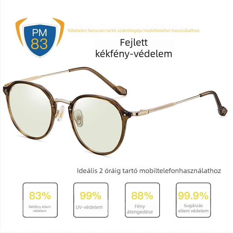 TR90 anti-kékfény szemüveg, ultrakönnyű, posztoperatív gyógyulást elősegítő szemüveg, fém keret, 1,8 mm szintetikus lencsék, 77% fényáteresztés, modell 2347