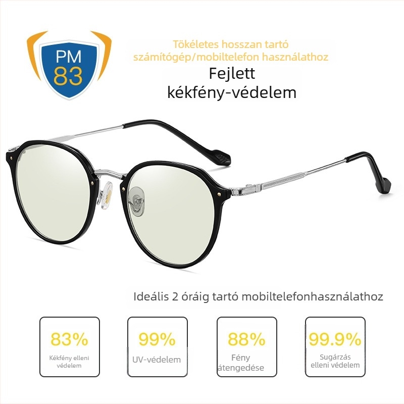 TR90 anti-kékfény szemüveg, ultrakönnyű, posztoperatív gyógyulást elősegítő szemüveg, fém keret, 1,8 mm szintetikus lencsék, 77% fényáteresztés, modell 2347