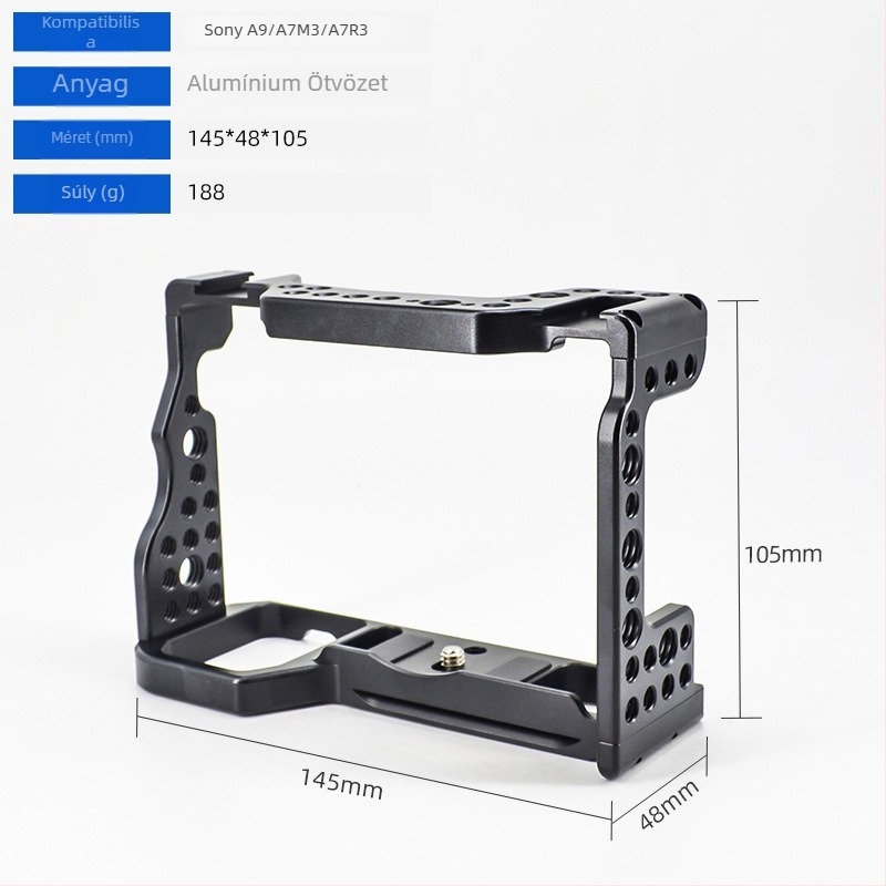 Kamera ketrec alumíniumötvözetből DSLR/Mirrorlesshez gyorskioldó platával, max terhelés 5 kg (Eagle Scene)