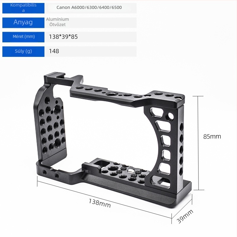 Kamera ketrec alumíniumötvözetből DSLR/Mirrorlesshez gyorskioldó platával, max terhelés 5 kg (Eagle Scene)