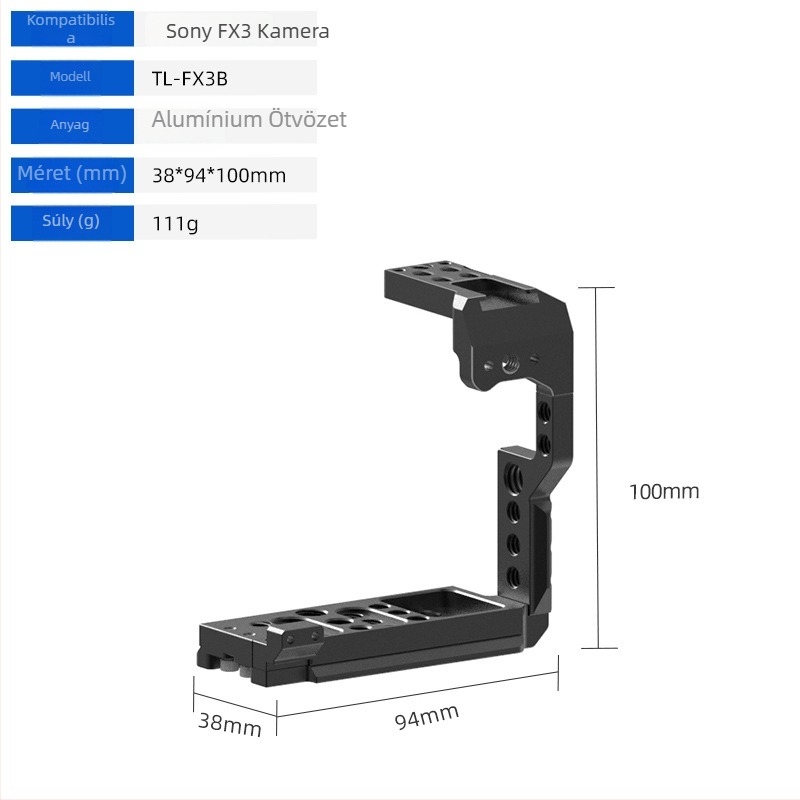 Kamera ketrec alumíniumötvözetből DSLR/Mirrorlesshez gyorskioldó platával, max terhelés 5 kg (Eagle Scene)