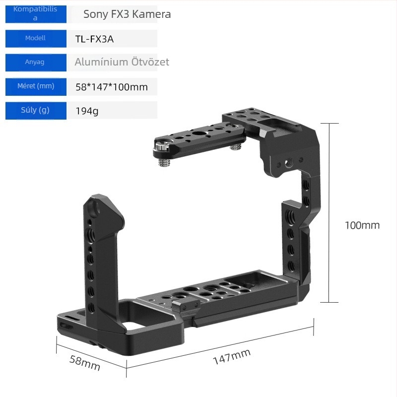 Kamera ketrec alumíniumötvözetből DSLR/Mirrorlesshez gyorskioldó platával, max terhelés 5 kg (Eagle Scene)