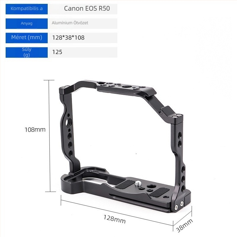 Kamera ketrec alumíniumötvözetből DSLR/Mirrorlesshez gyorskioldó platával, max terhelés 5 kg (Eagle Scene)