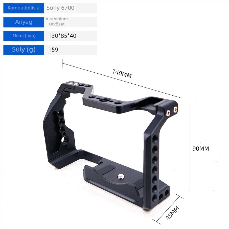 Kamera ketrec alumíniumötvözetből DSLR/Mirrorlesshez gyorskioldó platával, max terhelés 5 kg (Eagle Scene)