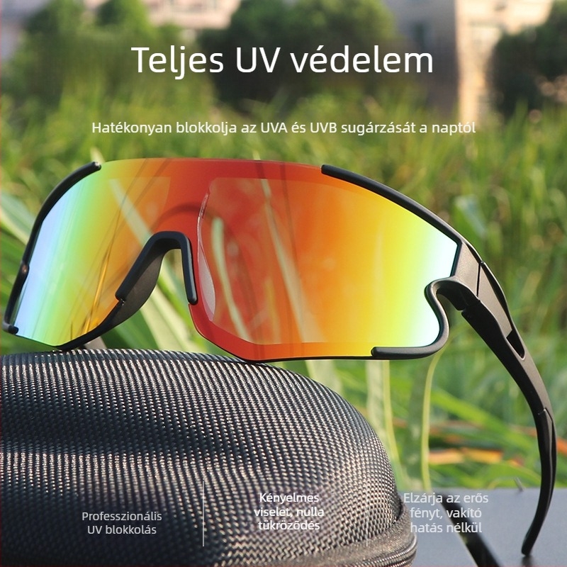 Ifjúsági kerékpáros napszemüveg UV400 védelemmel, teljes keret, PC lencsék és PC keret, tükrös bevonat kategória 3