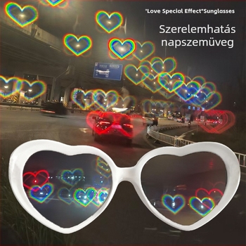 Forest Fox napszemüveg szívfény effektussal, teljes keret, uniszex, PC anyag, 2025 téli szezon