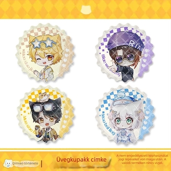 Macska zománc jelvény – Qimaojun Mirror Series: Xiaojiu, Xiaotian, Wushuang, Skylark, Bat motívumok; keverék anyagok; PP zacskóban történő egyedi csomagolás; anime merchandise