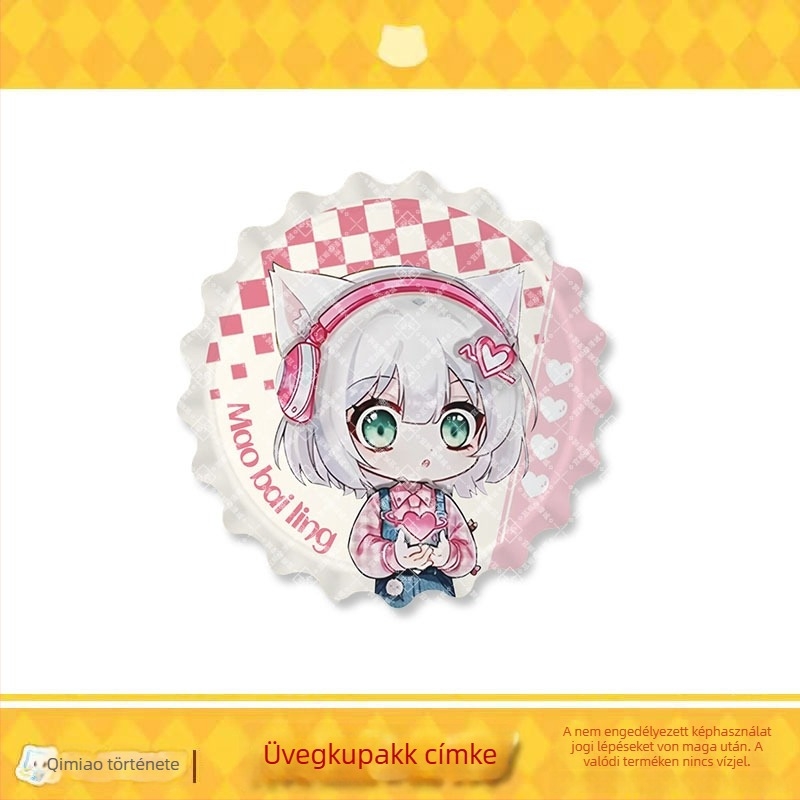Macska zománc jelvény – Qimaojun Mirror Series: Xiaojiu, Xiaotian, Wushuang, Skylark, Bat motívumok; keverék anyagok; PP zacskóban történő egyedi csomagolás; anime merchandise