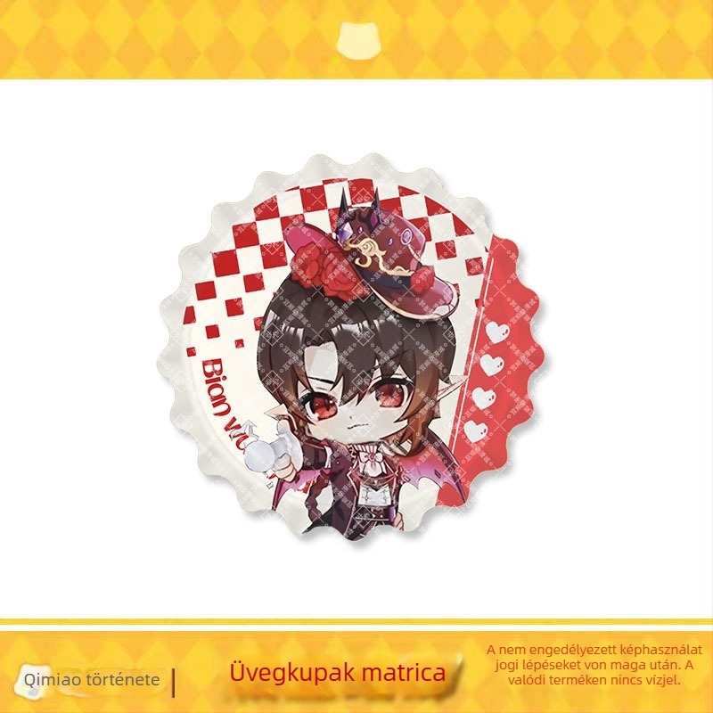 Macska zománc jelvény – Qimaojun Mirror Series: Xiaojiu, Xiaotian, Wushuang, Skylark, Bat motívumok; keverék anyagok; PP zacskóban történő egyedi csomagolás; anime merchandise