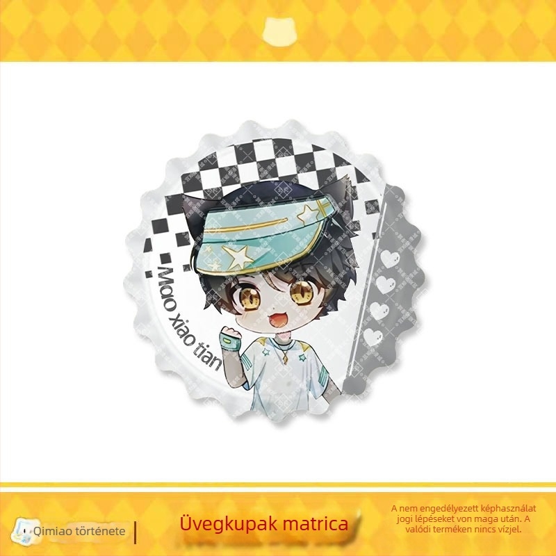 Macska zománc jelvény – Qimaojun Mirror Series: Xiaojiu, Xiaotian, Wushuang, Skylark, Bat motívumok; keverék anyagok; PP zacskóban történő egyedi csomagolás; anime merchandise