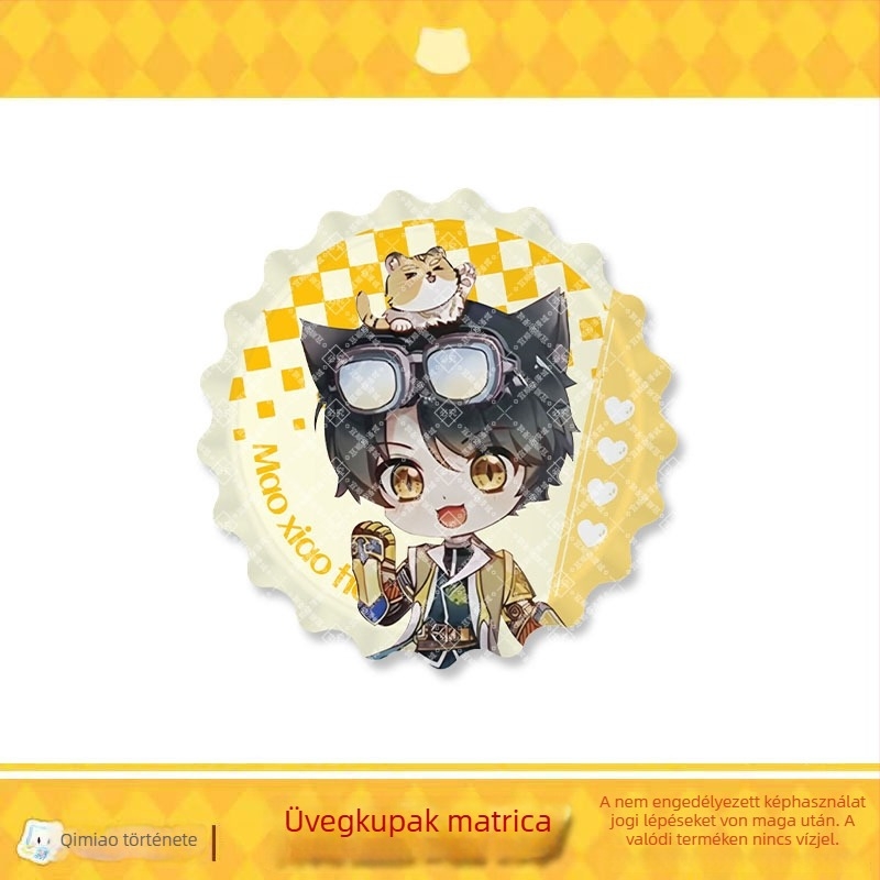 Macska zománc jelvény – Qimaojun Mirror Series: Xiaojiu, Xiaotian, Wushuang, Skylark, Bat motívumok; keverék anyagok; PP zacskóban történő egyedi csomagolás; anime merchandise