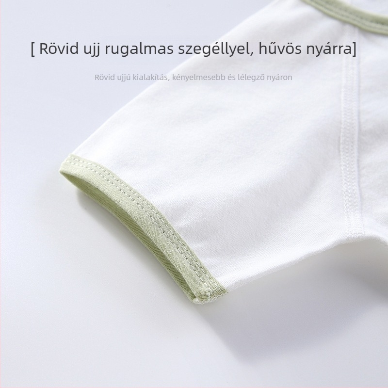 Baba nyári pamut overall – rövid ujjú, vékony anyag, 100% pamut, újszülötteknek