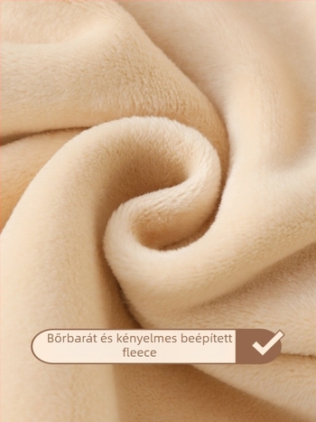 Gyerekeknek készült fleece-béléssel ellátott termosz nadrág, magas derekú téli/ősz, poliészter 91,7%