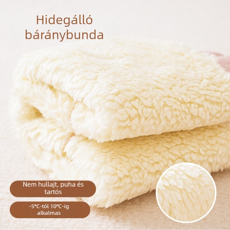 Lányoknak készült fleece-beléses leggings, középmagas derék és elasztikus öv, őszi-téli szezon, 75% poliészter, koreai stílus