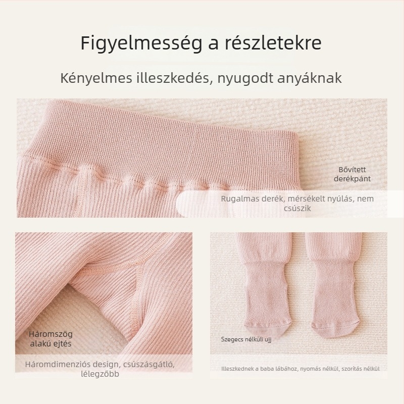 Lányoknak készült fleece-beléses leggings, középmagas derék és elasztikus öv, őszi-téli szezon, 75% poliészter, koreai stílus