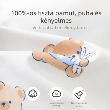 Gyerekek pamut alvó nadrág, hosszú, uniszex, állat- és mesefigurás mintával, 100% pamut, középmagas derék, tavasz–ősz