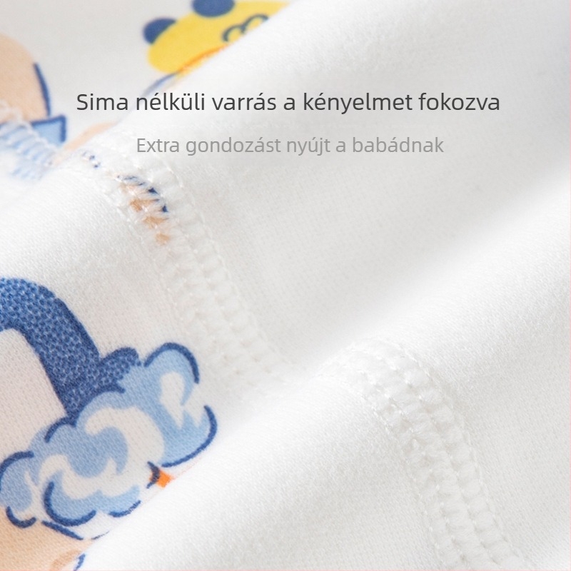 Gyerekek pamut alvó nadrág, hosszú, uniszex, állat- és mesefigurás mintával, 100% pamut, középmagas derék, tavasz–ősz