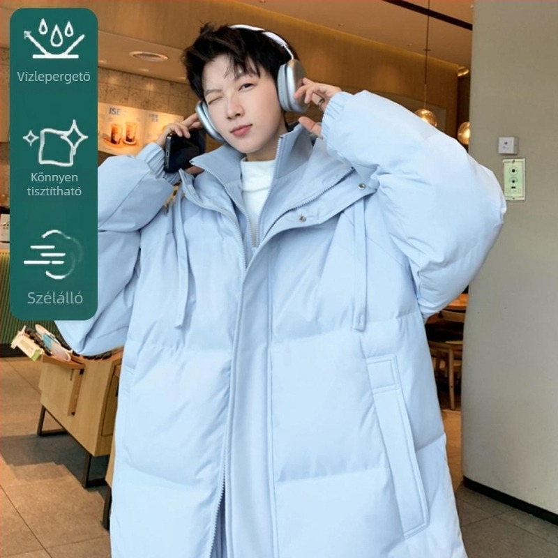 Derékméretű pamut tömött kabát, cipzárral záródó, vastag pamut töltettel, kapucni nélkül, gallér nélküli