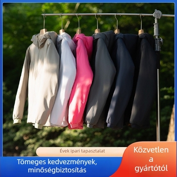 Uniszex pamut töltött téli kabát szabadtéri sportokhoz és túrázáshoz, kapucnival, laza szabású, külső anyag poliészter, bélés nylon, töltet selyem-pamut