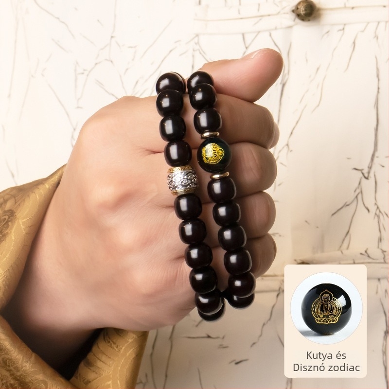 Bodhi gyöngy karkötő, ősi stílus, uniszex, állatövi jel alakzat, polírozott felület, 40 darab