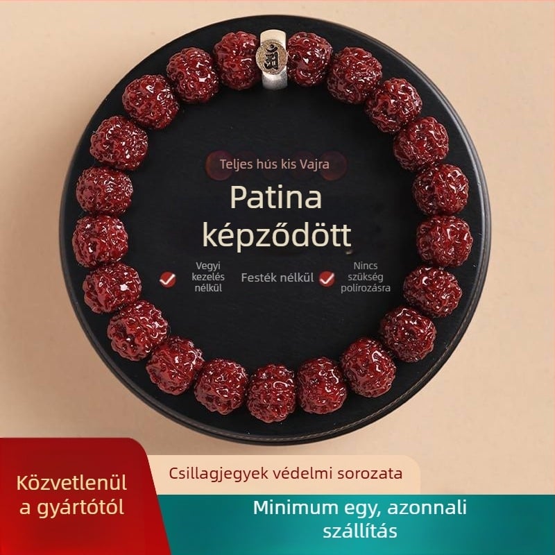 Bodhi Vajra Gyöngy Karkötő - Geometriai, Kézzel Készített, Uniszex, Kínai Stílus, 21 Gyöngy
