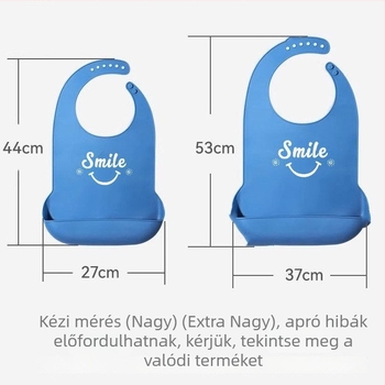 Szilikonból készült vízálló etető bib gyerekeknek, zsebbel