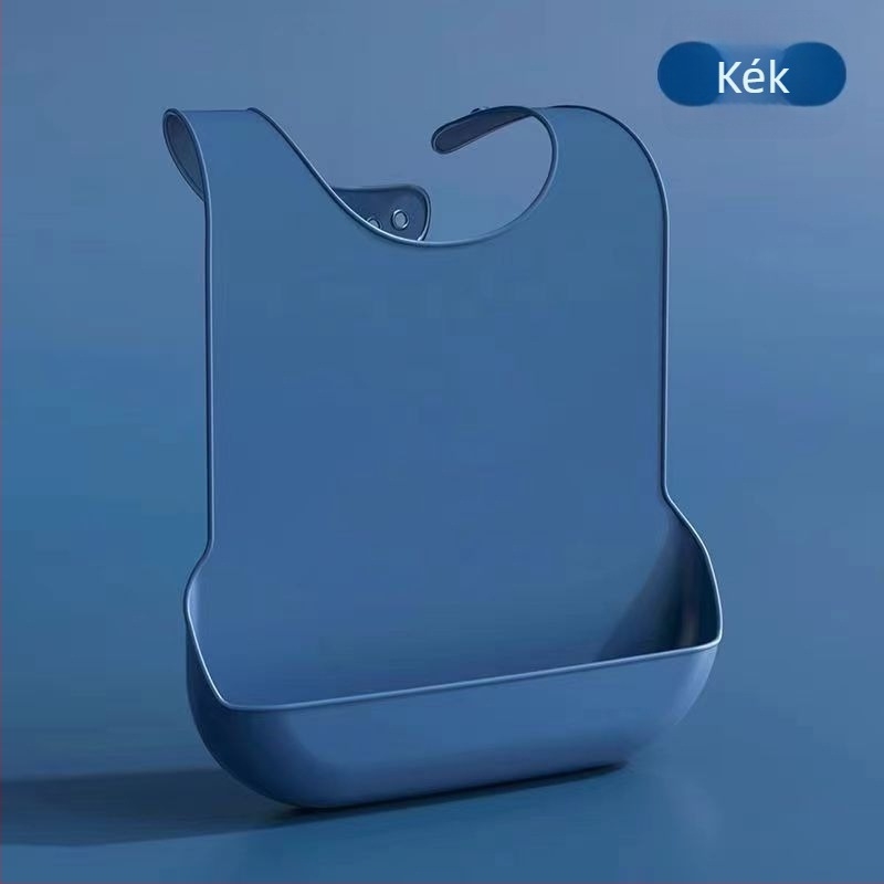 Szilikonból készült vízálló etető bib gyerekeknek, zsebbel