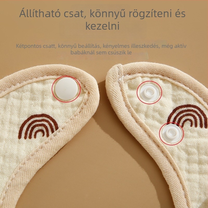 Kyomian csecsemő nyakvédő kendő, U-formájú, vízálló, >95% pamut, újszülötteknek