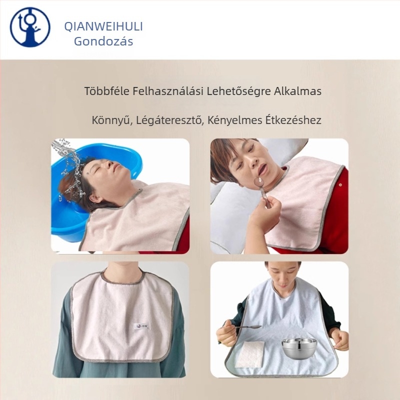 Felnőtt etetőbib bambuszrostból, vízálló és szivárgásmentes, könnyen tisztítható, uniszex