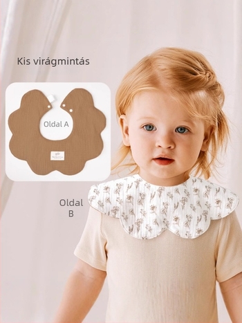 Baba etető kötény pamutból, vízálló és foltosodás elleni védelem, újszülöttek számára 0–12 hónap, virágos/csíkos/nyomtatott mintákkal, biztonságosági osztály A