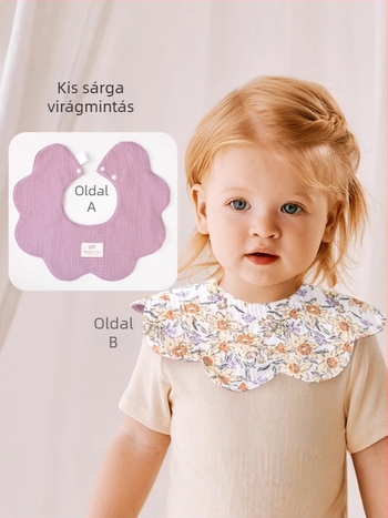 Baba etető kötény pamutból, vízálló és foltosodás elleni védelem, újszülöttek számára 0–12 hónap, virágos/csíkos/nyomtatott mintákkal, biztonságosági osztály A