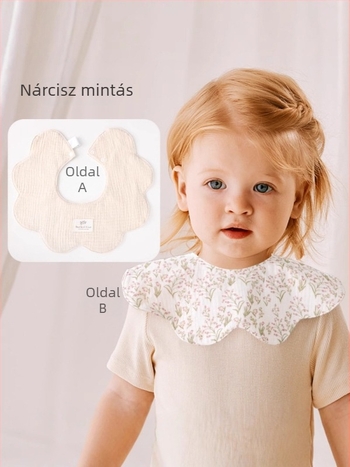 Baba etető kötény pamutból, vízálló és foltosodás elleni védelem, újszülöttek számára 0–12 hónap, virágos/csíkos/nyomtatott mintákkal, biztonságosági osztály A