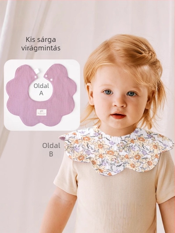 Baba etető kötény pamutból, vízálló és foltosodás elleni védelem, újszülöttek számára 0–12 hónap, virágos/csíkos/nyomtatott mintákkal, biztonságosági osztály A