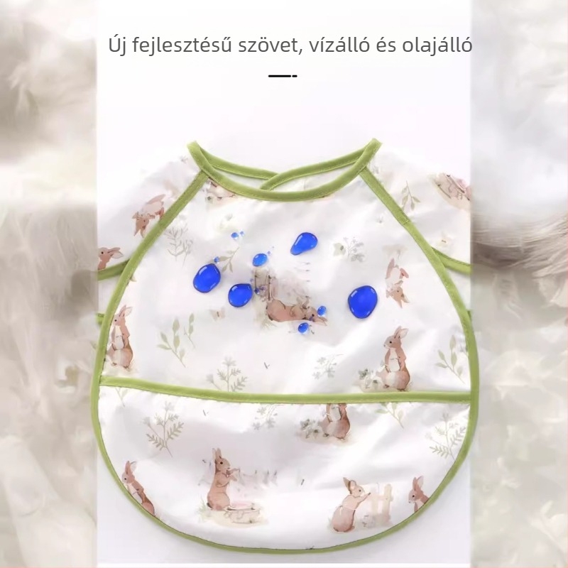Gyerekeknek ultrakönnyű vízálló etető kötény angyalszárny motívummal, poliészter, 1–3 éveseknek