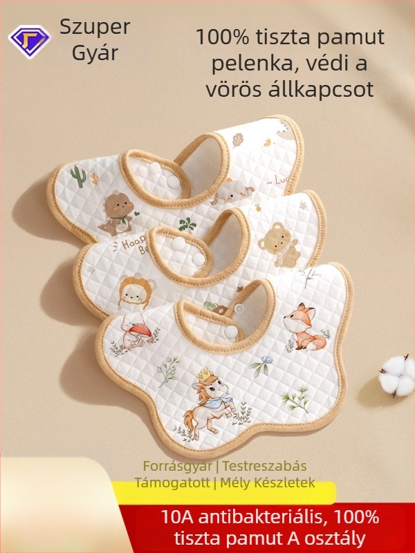 Babavédő etető kendő, 100% pamutból, nedvszívó és gyorsan száradó, antibakteriális 10a, 0–6 éves korosztálynak