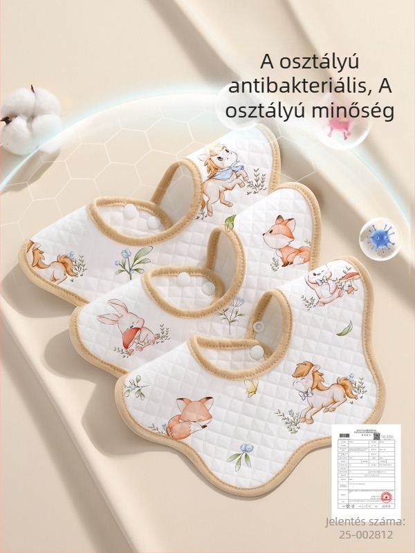 Babavédő etető kendő, 100% pamutból, nedvszívó és gyorsan száradó, antibakteriális 10a, 0–6 éves korosztálynak