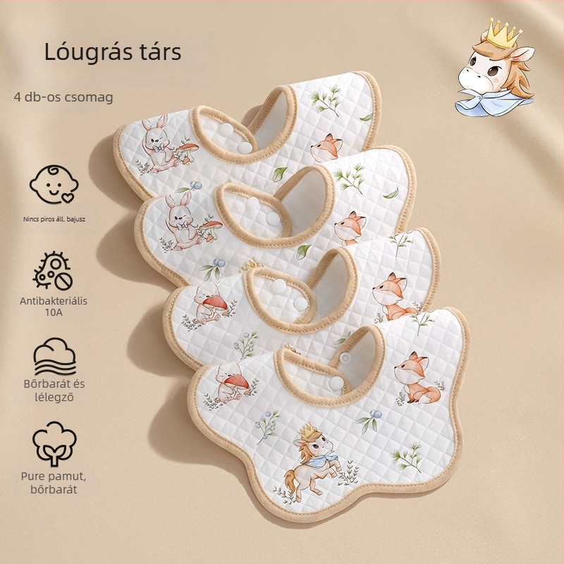 Babavédő etető kendő, 100% pamutból, nedvszívó és gyorsan száradó, antibakteriális 10a, 0–6 éves korosztálynak