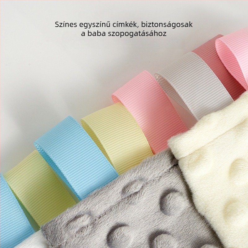 Csecsemő szájkendő szilikon rágóval, pamut jersey és velúr anyagból, nedvszívó, 0–3 éveseknek, biztonsági osztály A