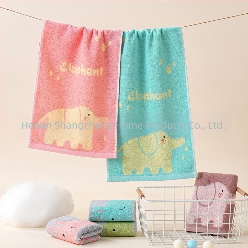 Gyerekek arcmosó törölközője Cartoon Zoo Jacquard – 100% pamut, 32s fonal, jacquard/egyszerű szövés, 50–80 g, babáknak és gyerekeknek
