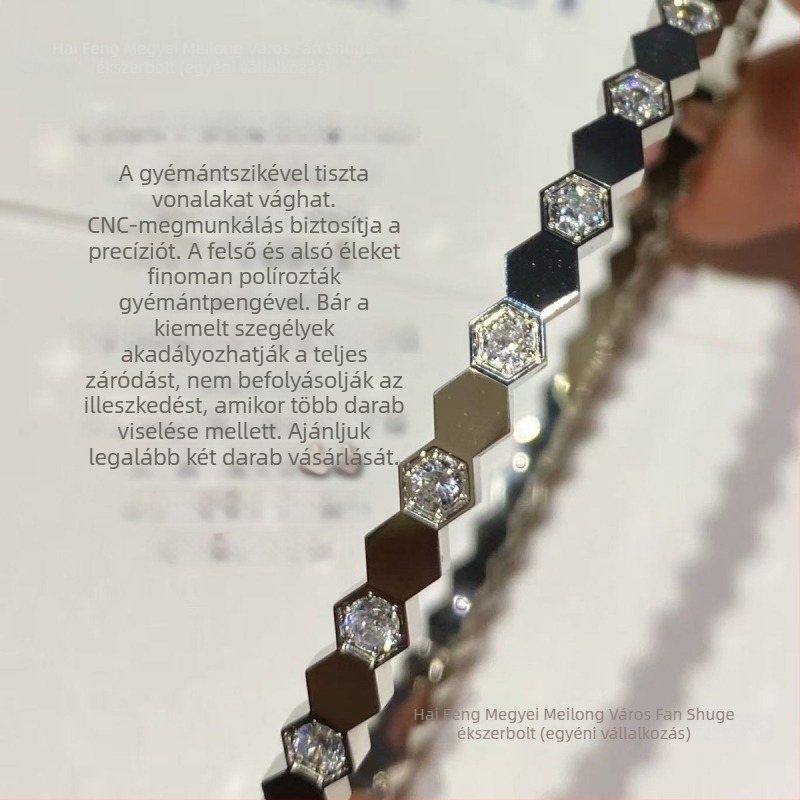 Méhsejt mintás karkötő, ötvözet, Seiko felület, 9 g, Ins stílusú kézhez illő kiegészítő