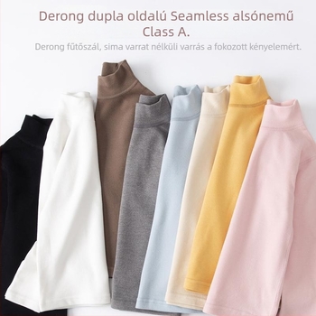 Gyerekeknek készült bársonyos thermális felső, hosszú ujjú, középmagas gallér, Derong anyag (ősz 2025)