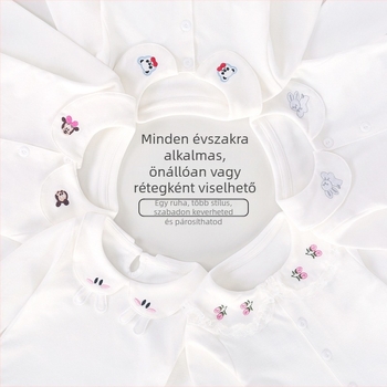 Uniszex gyerekek hosszú ujjú póló, kerek nyakú, 90% pamut, koreai stílus