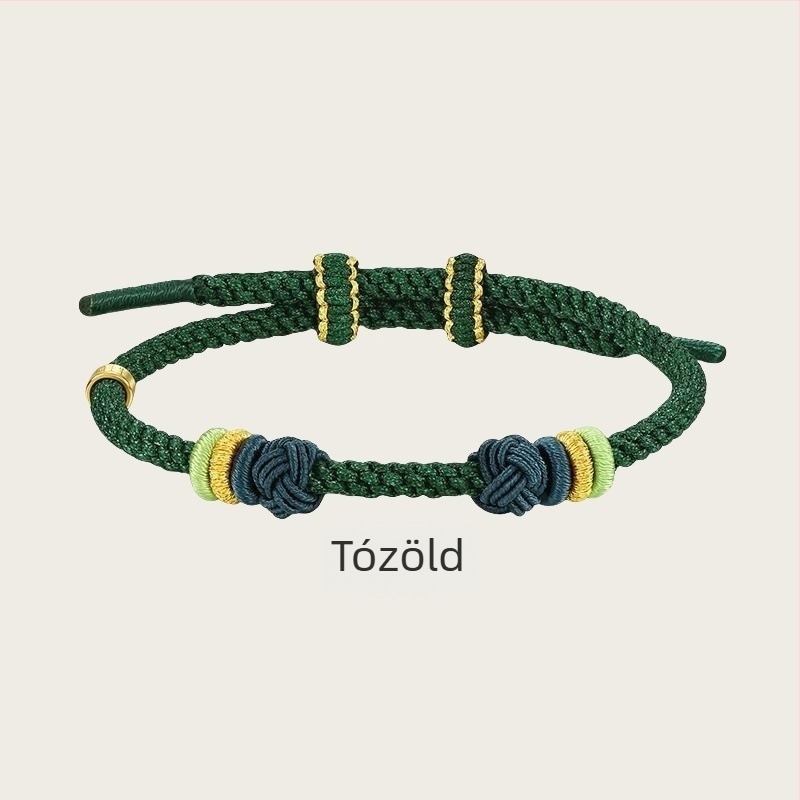 DIY fonott karkötő zsinórból, etnikus stílus, kézzel kötött, 2025 tavasz