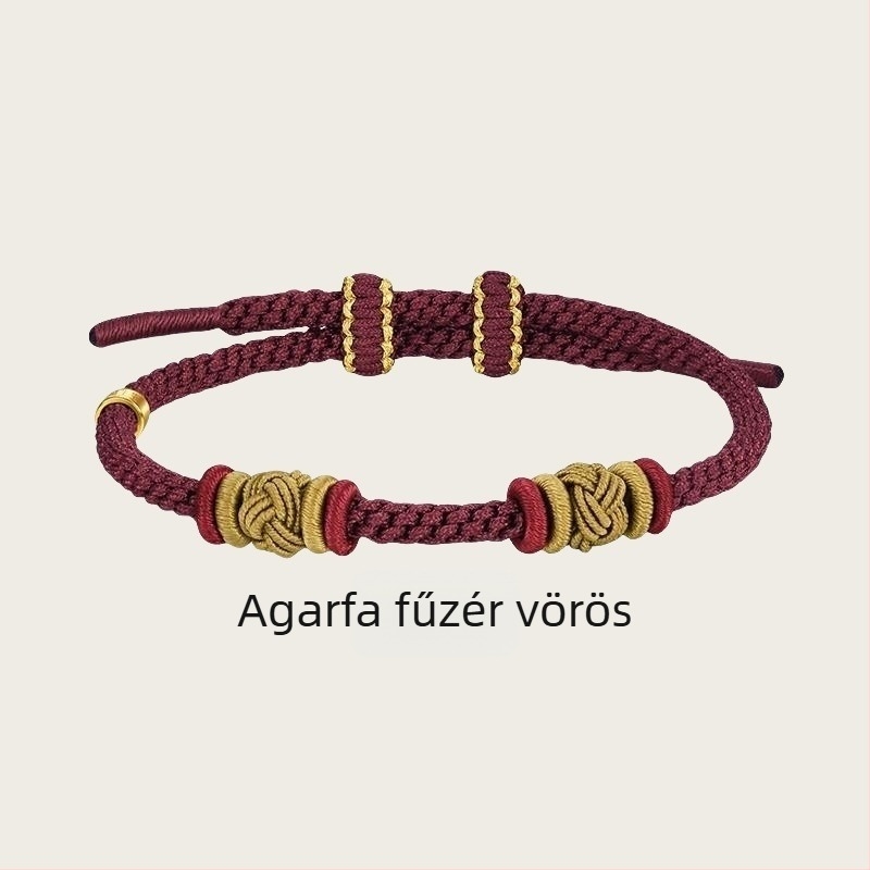 DIY fonott karkötő zsinórból, etnikus stílus, kézzel kötött, 2025 tavasz