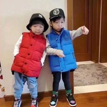 Női vastag pehely mellény organikus pamutból, fehér kacsa tolltöltettel, szabad szabás, cipzár