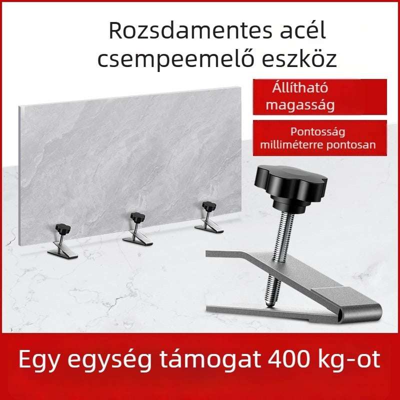 Rozsdamentes acél csempe magasságállító eszköz — csempe felhelyező és igazító eszköz, Locator szabvány, 100 darabos készlet