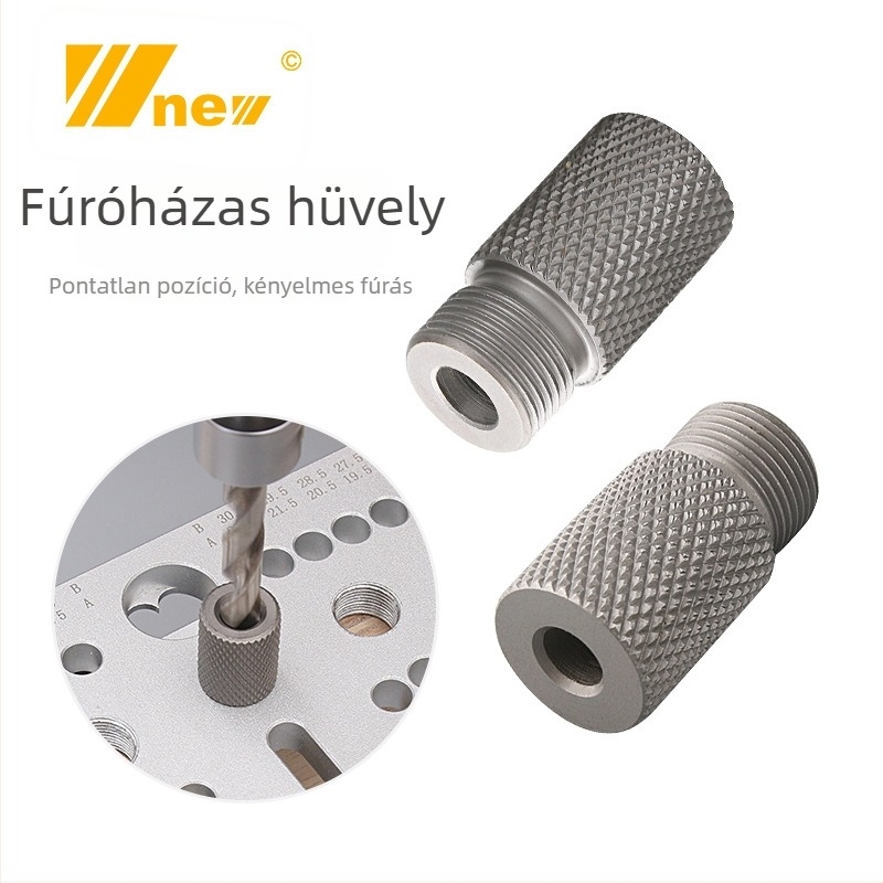 Három az egyben lyukfúró és dübel-pozicionáló faipari eszköz, rozsdamentes acél, 1 darab készlet, 4-15 tartomány, New Wu Tools, otthoni használatra