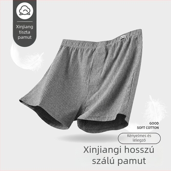 Férfi pamut csíkos boxer, lélegző kötött anyag, középmagas derék, 95–100% pamut, szövet sűrűsége 40