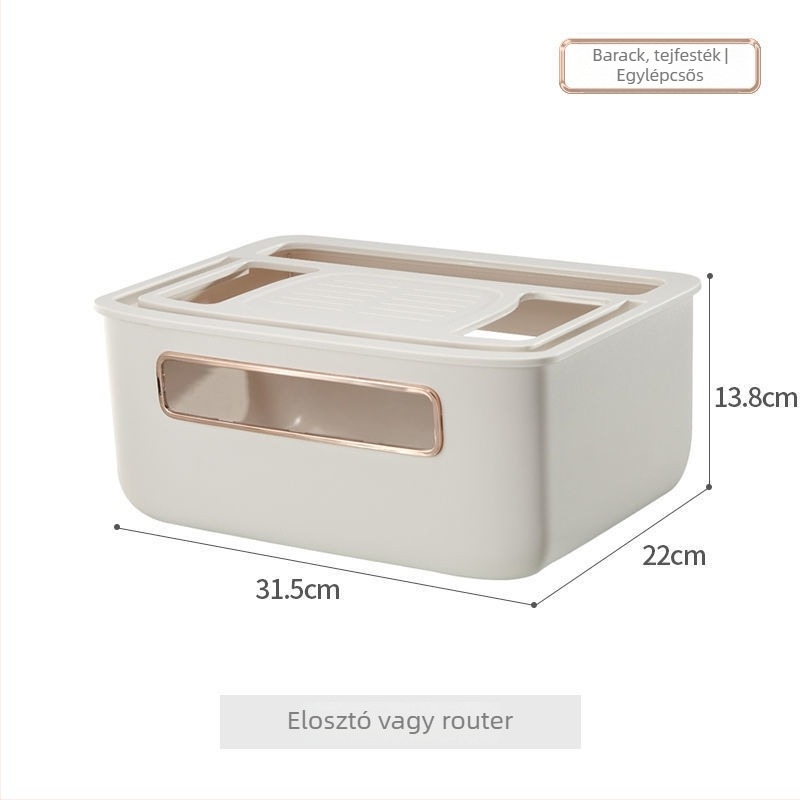 Router és kábel rendező doboz – kábel rendezés, TV set-top box tároló, alkalmas nappalira, hálószobára és dolgozószobára, modern letisztult stílus