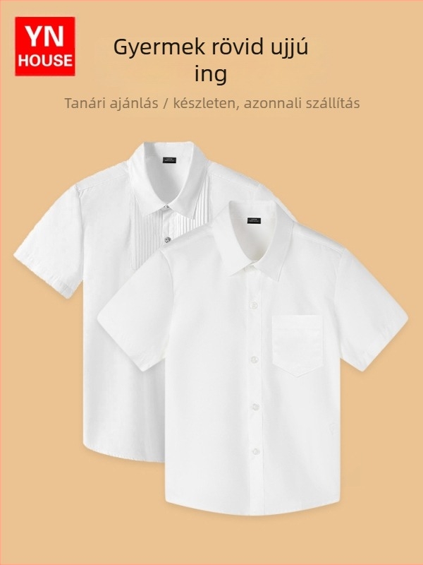 Gyerekeknek készült rövid ujjúing, koreai stílus, kerek nyak, 100% pamut, minták: csíkok, kockás, egyszínű, betűk